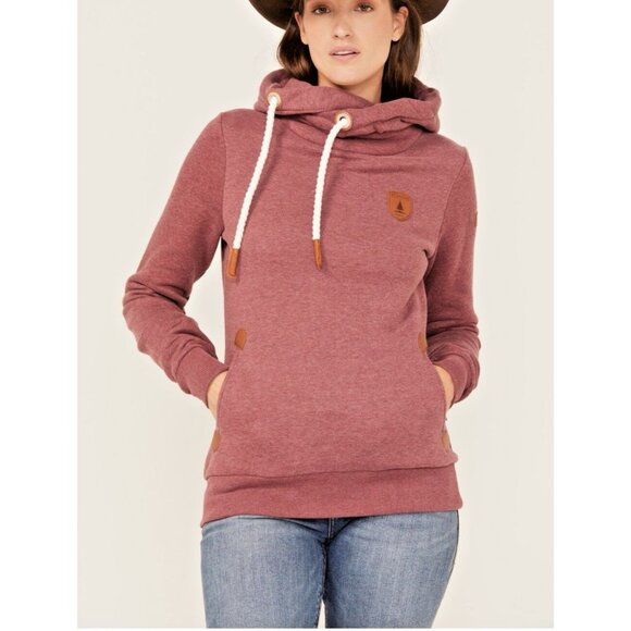 Naketano Brave New World Hoodie Sweatshirt Womens Large red Designer Funnel L - Picture 1 of 10